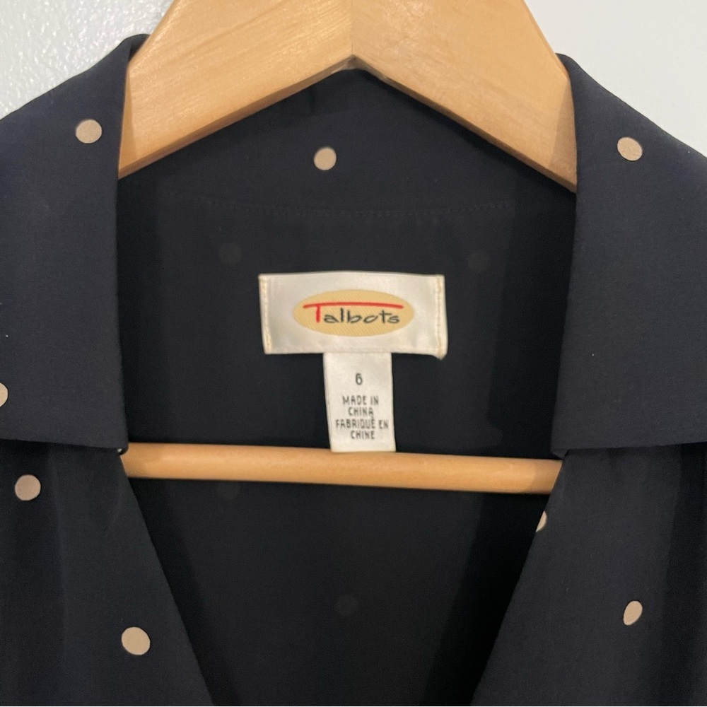 Talbots Navy Polka Dot Midi Dress - Picture 5 of 16